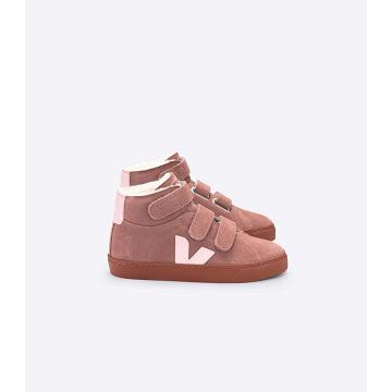 Dětské Vysoké Veja ESPLAR MID FURED SUEDE Růžové | CZ 688QMA